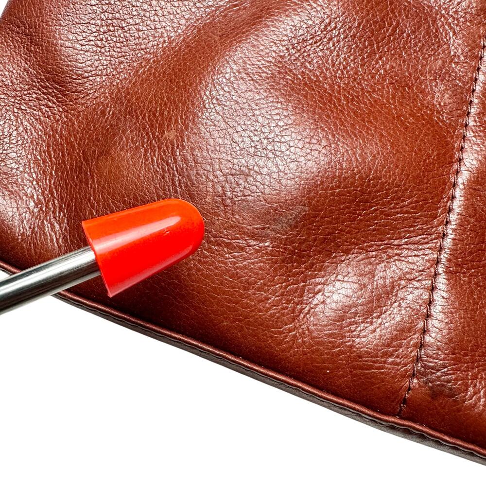 Margot New York | Women | Soft Leather Mahogany Brown Crossbody Purse - Picture 11 of 12